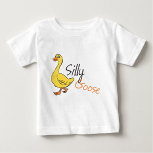 Gele hand Drawn Gekke Goose Baby Cartoon