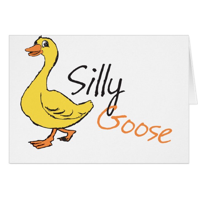 Gele hand Drawn Gekke Goose Baby Cartoon (Voorkant Horizontaal)