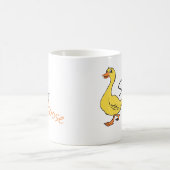 Gele hand Drawn Gekke Goose Baby Cartoon Koffiemok (Center)