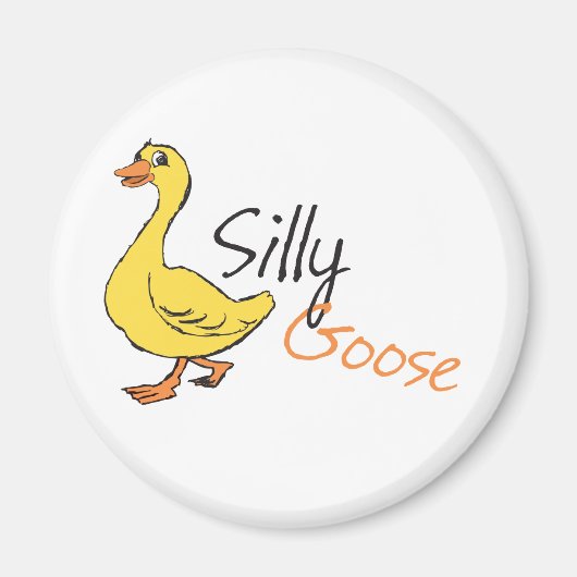 Gele hand Drawn Gekke Goose Baby Cartoon Magneet (Voorkant)