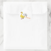 Gele hand Drawn Gekke Goose Baby Cartoon Ronde Sticker (Tas)