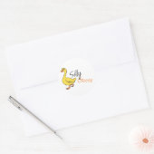 Gele hand Drawn Gekke Goose Baby Cartoon Ronde Sticker (Envelop)
