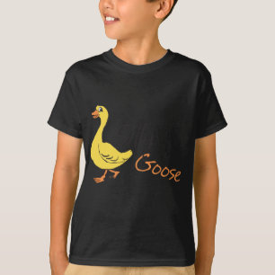 Gele hand Drawn Gekke Goose Baby Cartoon T-shirt