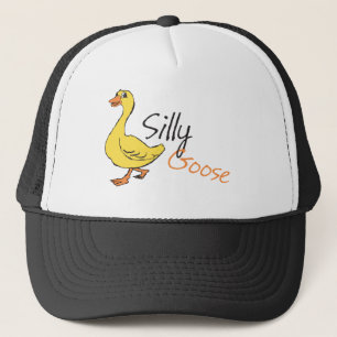 Gele hand Drawn Gekke Goose Baby Cartoon Trucker Pet