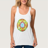 Gele hand geschilderde Unity mandala Tanktop (Voorkant)