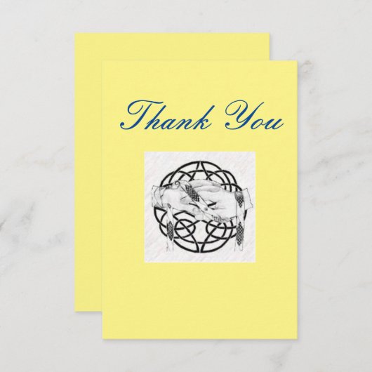 Gele Handfasting Dank U Kaart (Voorkant / Achterkant)