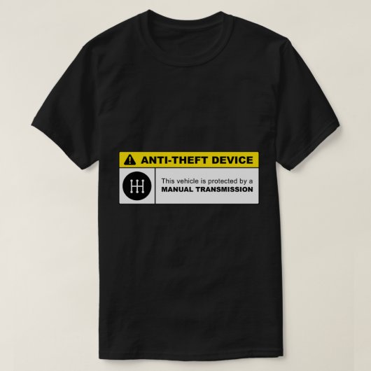 Gele handmatige waarschuwing voor antidiefstalappa t-shirt (Design voorkant)
