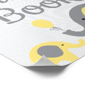 Gele handtekeningen voor Elephant Baby shower Sign Poster (Hoek)