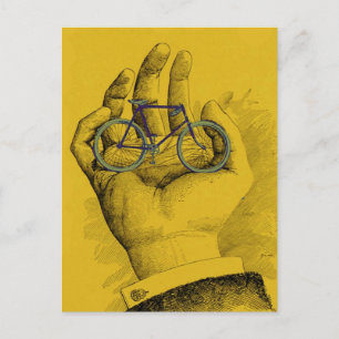 gele handwiel - Humoureuze bike Briefkaart