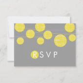 Gele hangende Chinese papierlantaarns RSVP-kaart RSVP Kaartje (Achterkant)