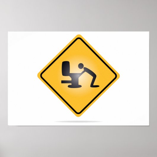 Gele hangover-waarschuwingsbord poster (Voorkant)