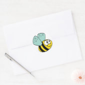 Gele Happy Bee Tshirts en geschenken Ronde Sticker (Envelop)
