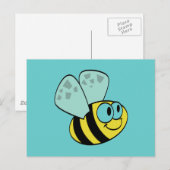 Gele Happy Bee Tshirts en Gifts Briefkaart (Voorkant / Achterkant)