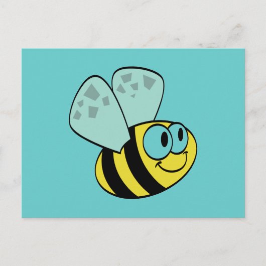 Gele Happy Bee Tshirts en Gifts Briefkaart (Voorkant)