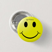 Gele Happy Face Custom Ronde Button 3,2 Cm (Voorkant /achterkant)