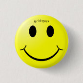 Gele Happy Face Custom Ronde Button 3,2 Cm (Voorkant)