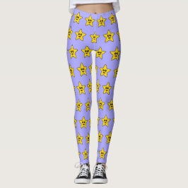 Gele Happy Star-Leggings Leggings
