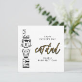 Gele Happy Vaderdag van de kattenpil Kaart (Staand voorkant)