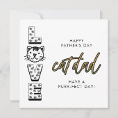 Gele Happy Vaderdag van de kattenpil Kaart (Voorkant)