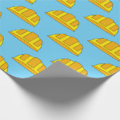 Gele harde Petten Cartoon Cadeaupapier (Hoek)