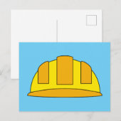 Gele harde Petten Cartoon Feestdagenkaart (Voorkant / Achterkant)