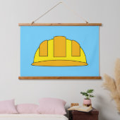 Gele harde Petten Cartoon Hangend Wandkleed (Slaapkamer)