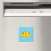 Gele harde Petten Cartoon Magneet (Insitu (Vaatwasser))