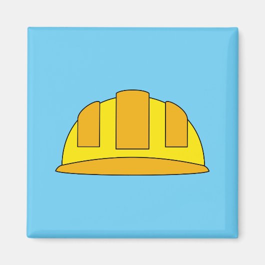 Gele harde Petten Cartoon Magneet (Voorkant)