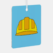 Gele harde Petten Cartoon Metalen Ornament (Voorkant Rechts)