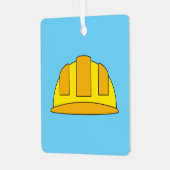 Gele harde Petten Cartoon Metalen Ornament (Voorkant links)