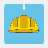 Gele harde Petten Cartoon Metalen Ornament (Achterkant)