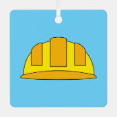 Gele harde Petten Cartoon Metalen Ornament (Voorkant)