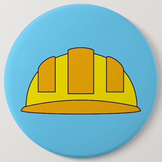 Gele harde Petten Cartoon Ronde Button 6,0 Cm (Voorkant)
