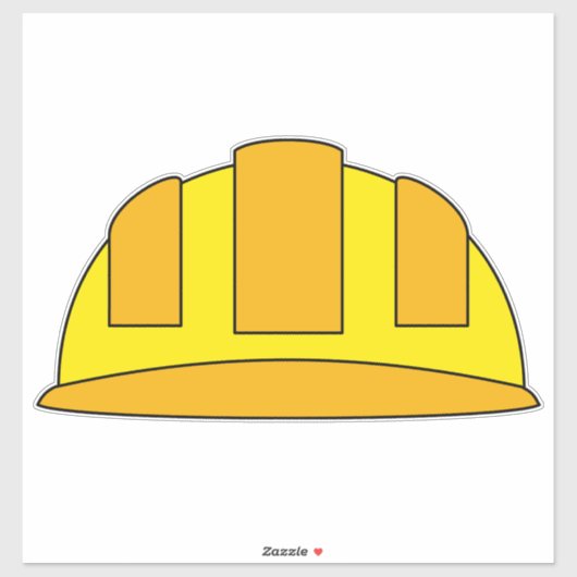Gele harde Petten Cartoon Sticker (Vel)