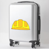 Gele harde Petten Cartoon Sticker (Koffer)