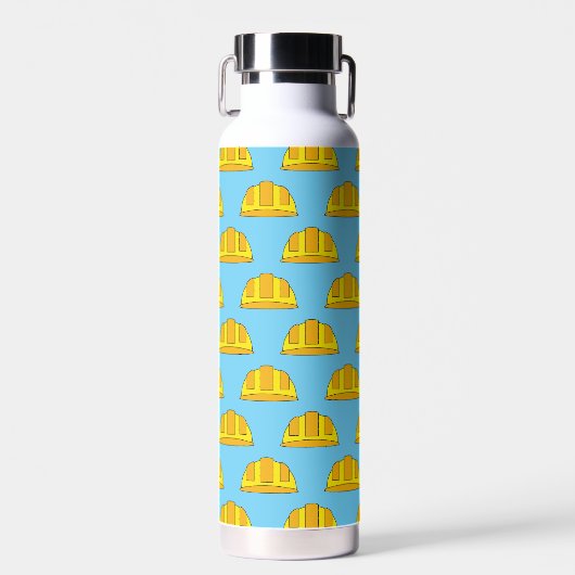 Gele harde Petten Cartoon Waterfles (Voorkant)