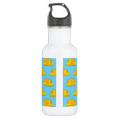 Gele harde Petten Cartoon Waterfles (Achterkant)