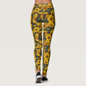 Gele hardloopanemonen esthetische Moederdag Leggings (Achterkant)