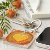 Gele hars Acrylische Sleutelhanger (Voorkant Rechts)