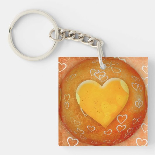 Gele hars Acrylische Sleutelhanger (Voorkant)