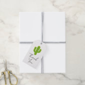 Gele Hart Cactus Feest Liefde Bruiloft Cadeaulabel (Met Touw)
