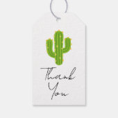 Gele Hart Cactus Feest Liefde Bruiloft Cadeaulabel (Achterkant)