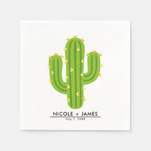 Gele Hart Cactus Feest Liefde Bruiloft Servet