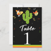 Gele Hart Cactus Feest Liefde Tafel Nummer Kaart (Achterkant)