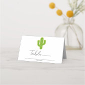 Gele Hart Cactus Feest Liefde Tafel Nummer Plaatskaartje (Achterkant)