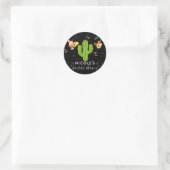 Gele Hart Cactus Fiesta Liefde Bruidsfeest Ronde Sticker (Tas)