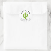 Gele Hart Cactus Fiesta Liefde Bruidsfeest Ronde Sticker (Tas)