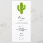 Gele Hart Cactus Fiesta Liefde Bruiloftsmenu Menu (Voorkant)