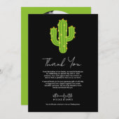 Gele Hart Cactus Fiesta Liefde Dank U Kaart (Voorkant / Achterkant)