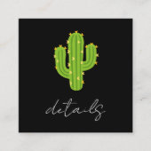 Gele Hart Cactus Fiesta Liefde Trouwdetails Vierkante Visitekaartje (Voorkant)